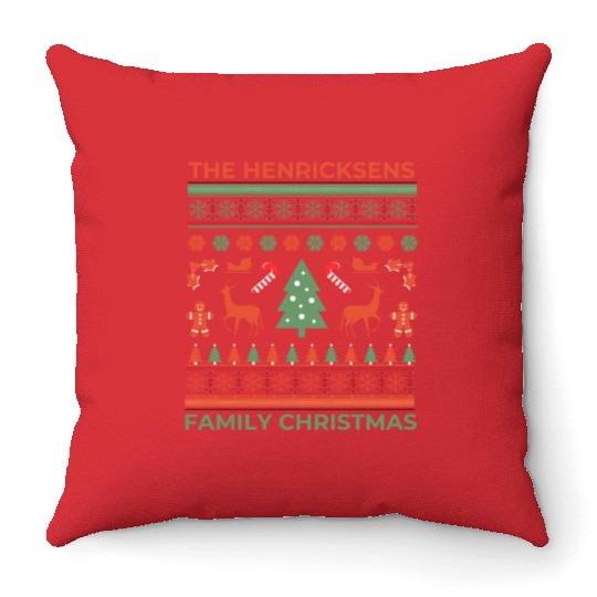 The Henricksens Family Christmas 2024 ho ho ho Throw Pillows