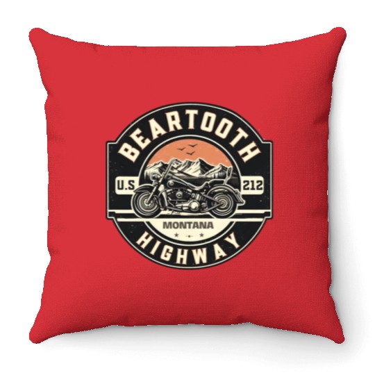 Beartooth Highway US 212 Throw Pillows