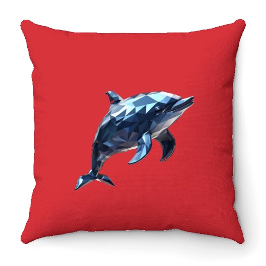 Geometric Style Dolphin Throw Pillows