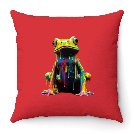 Rainbow Frog Throw Pillows