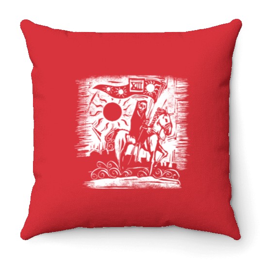 Tarot Death Card Blackcraft Throw Pillows