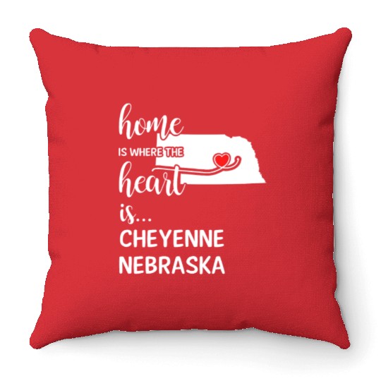 Cheyenne County Nebraska Is Where My Heart Is Gift Throw Pillows
