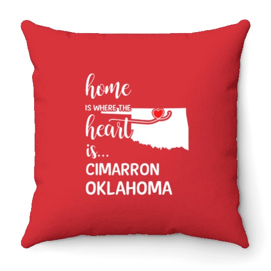 Cimarron County Oklahoma Is Where My Heart Is Gift Throw Pillows