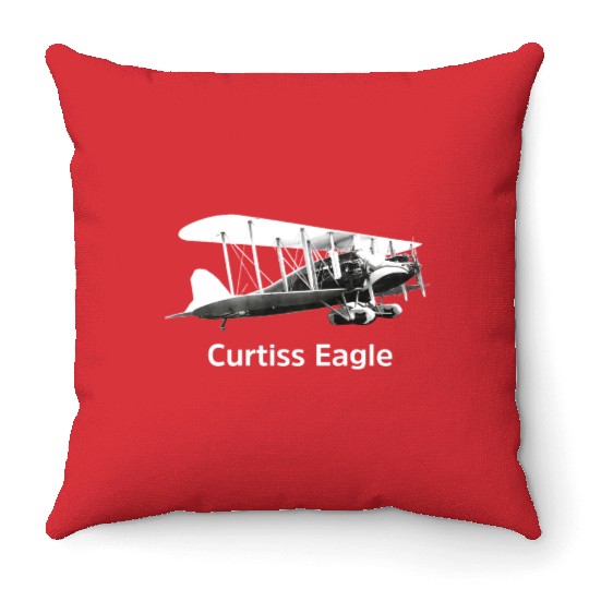 Curtiss Eagle Aircraft model Throw Pillows