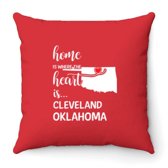Cleveland County Oklahoma Is Where My Heart Is Throw Pillows