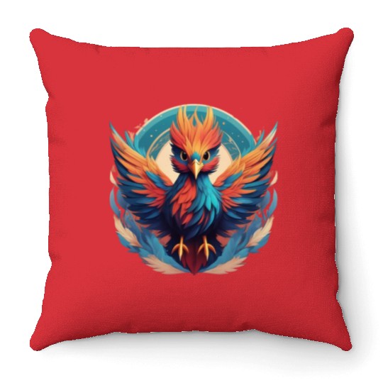 majestic phoenix cute outfits Throw Pillows