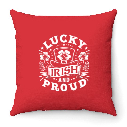 Lucky Irish And Proud Throw Pillows