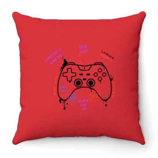 PlayStation Remote controller Black Throw Pillows