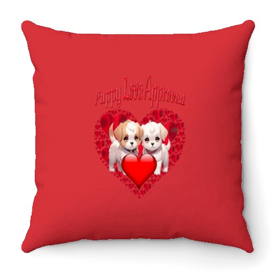 Puppy Love Approved Throw Pillows