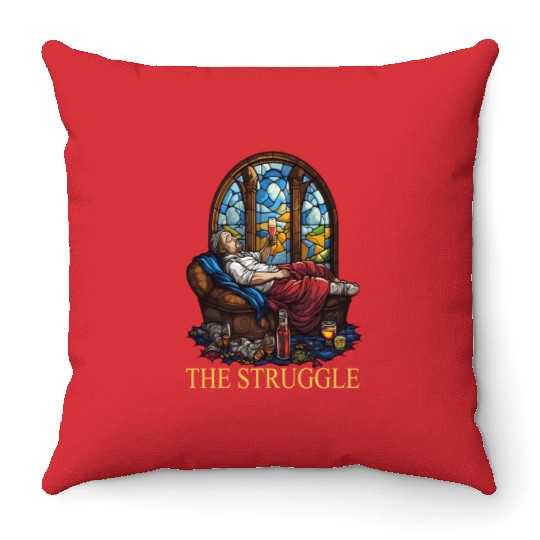 Sip & Sit Comedy: The Struggle Chronicles Throw Pillows