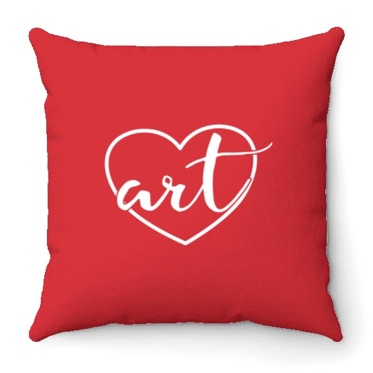 Art Heart Back To School Painting Art Teacher Throw Pillows