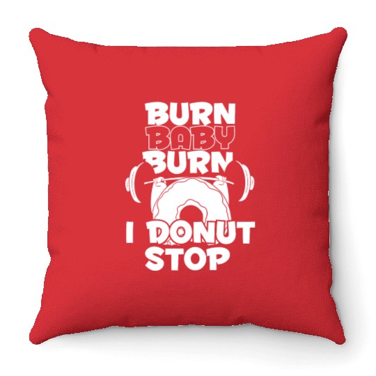 Fitness Donut Funny Donut Gym Throw Pillows