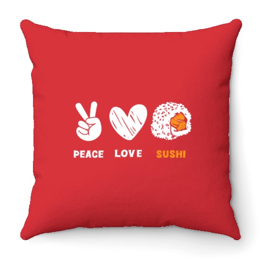 Japan Delicious Maki Chopsticks Throw Pillows