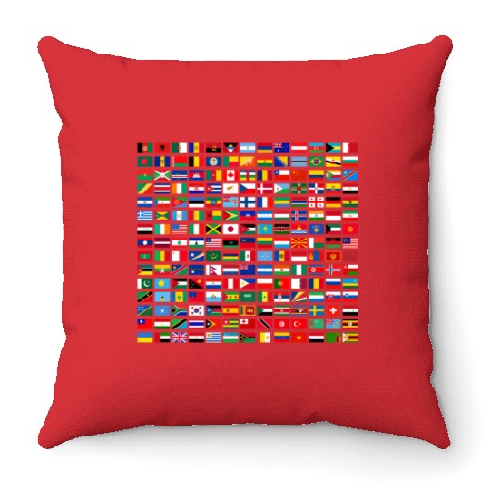 Flags Of The Countries Of The World Throw Pillows