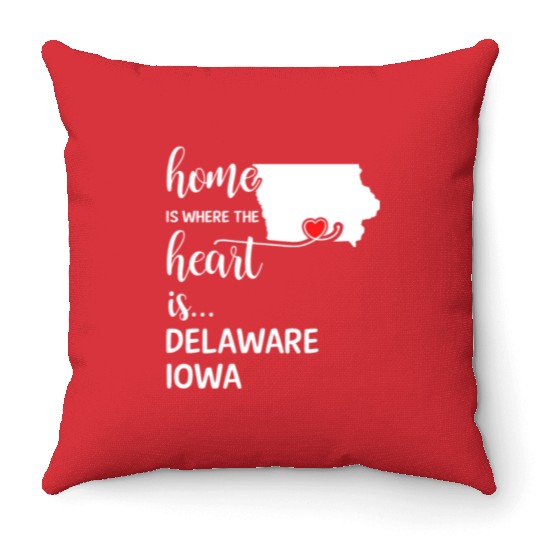 Delaware County Iowa Is Where My Heart Is Gift Throw Pillows