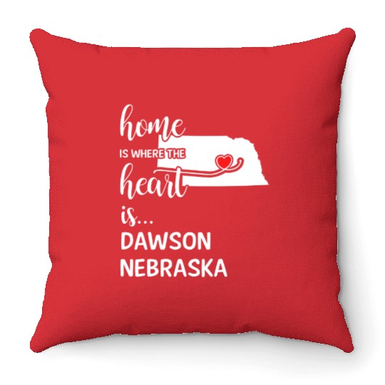 Dawson County Nebraska Is Where My Heart Is Gift Throw Pillows
