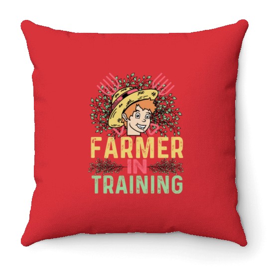Farmer in Training Vegetable Farmer Gift Throw Pillows