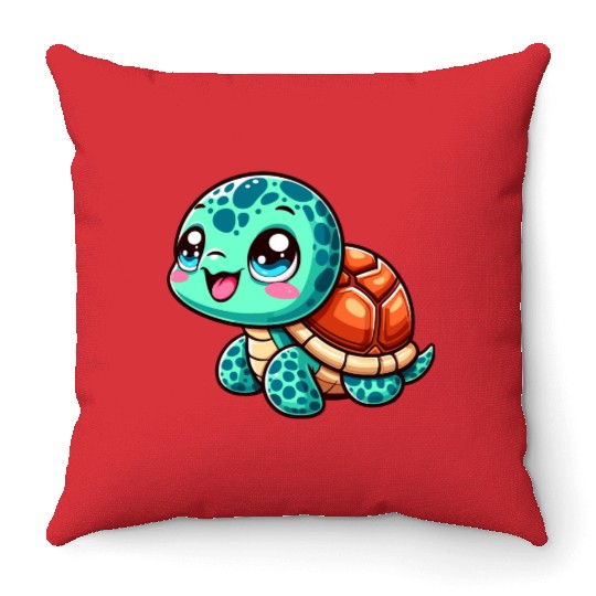 Graceful Sea Turtle Serenity Throw Pillows