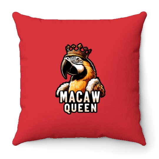 Blue Gold Macaw Ornithologist Macaw Queen Throw Pillows