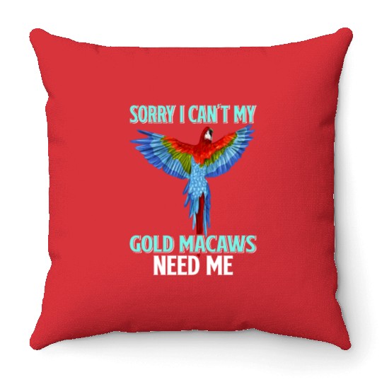 Gold Macaw Ornithologist Enthusiast Gift Throw Pillows