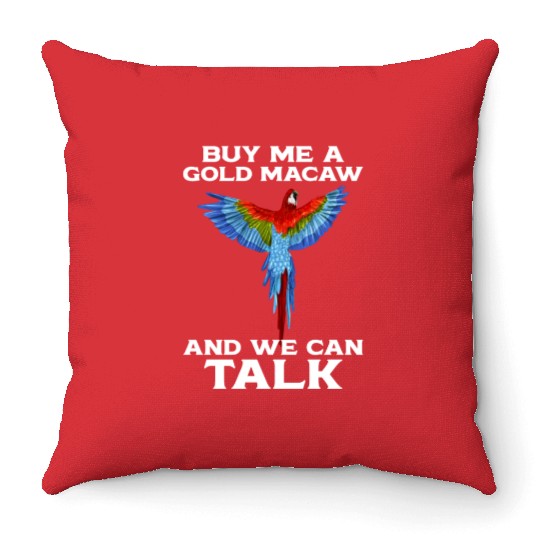 Blue Gold Macaw Ornithologist Enthusiast Gift Throw Pillows