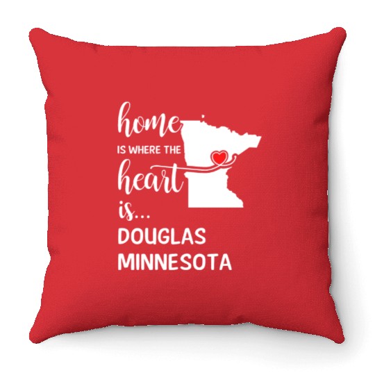 Douglas County Minnesota Is Where My Heart Is Gift Throw Pillows