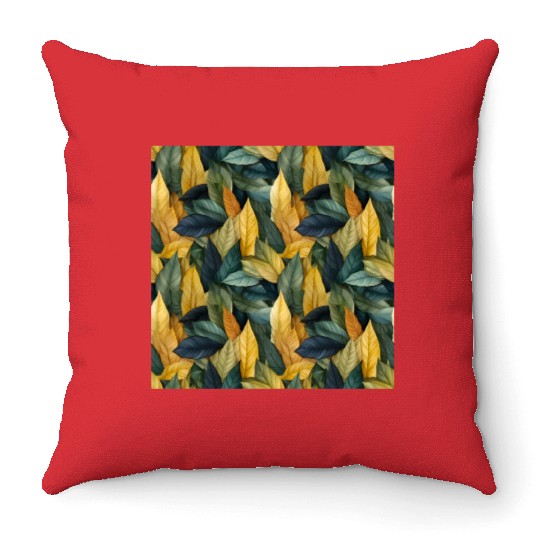 Autumn Leaves Pattern Throw Pillows