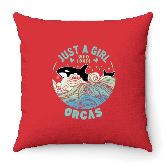Just A Who Loves Orcas Sea Ocean Er Whales Throw Pillows