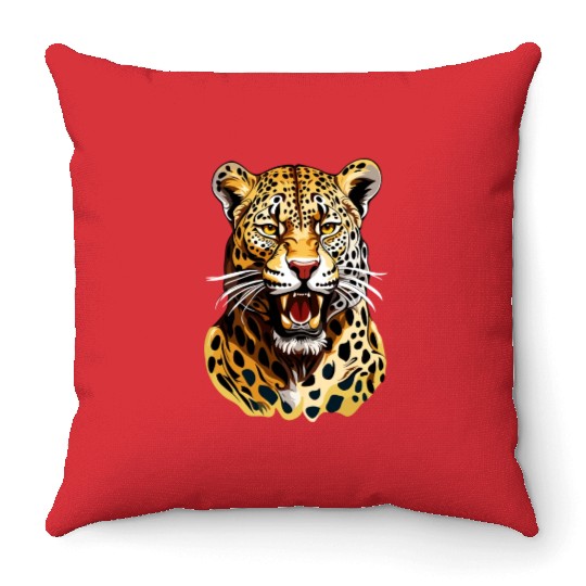 The jaguar Throw Pillows