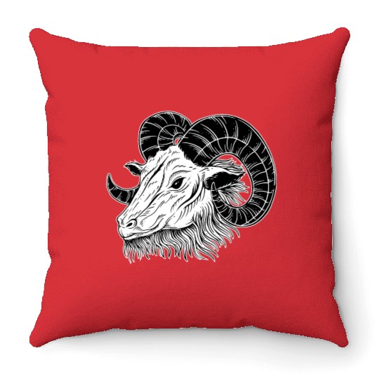 Baphomet Goat Horn Art Throw Pillows