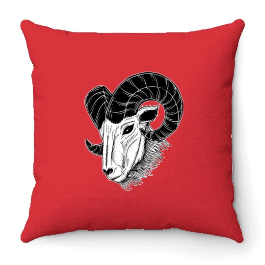 Dark Baphomet Goat Art Throw Pillows