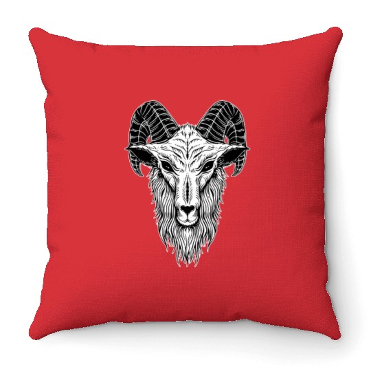 Baphomet Goat Devil Head Throw Pillows