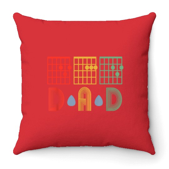 Best Guitar Dad Ever Chords Dad Guitar Fathers Day Throw Pillows