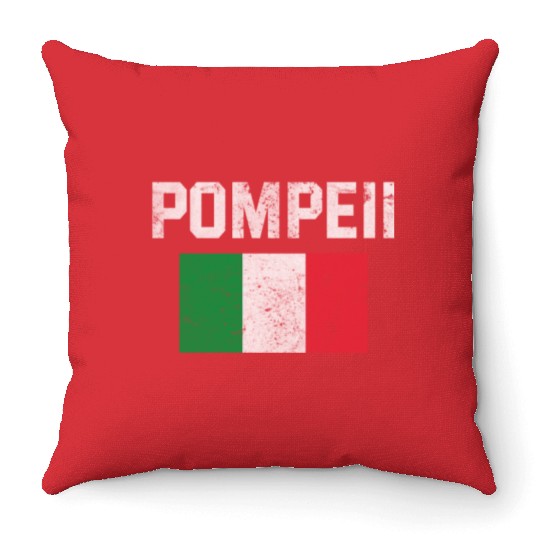 Pompeii Flag Italy Geology Throw Pillows