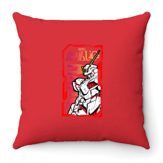 Gundam unicorn Throw Pillows