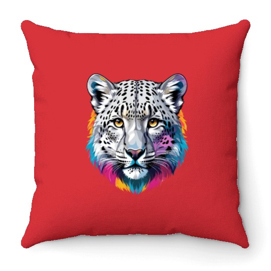 Snow Leopard Throw Pillows