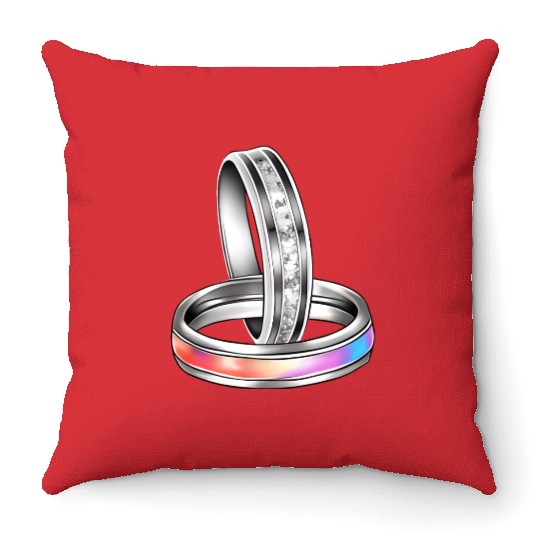 Interlocking Rings Jewelry Wedding Bands Throw Pillows