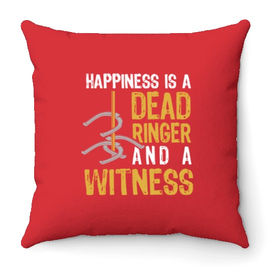 Funny Dead Ringer Horseshoe Pitching Throw Pillows