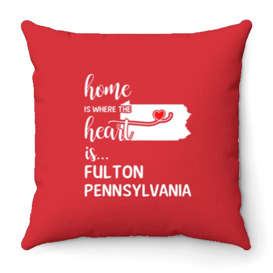 Fulton County Pennsylvania Is Where My Heart Is Throw Pillows