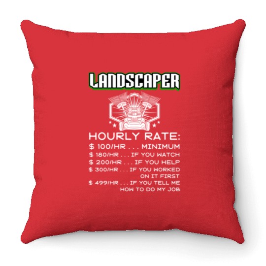 Landscaper Grass Care Lawn Mower Throw Pillows