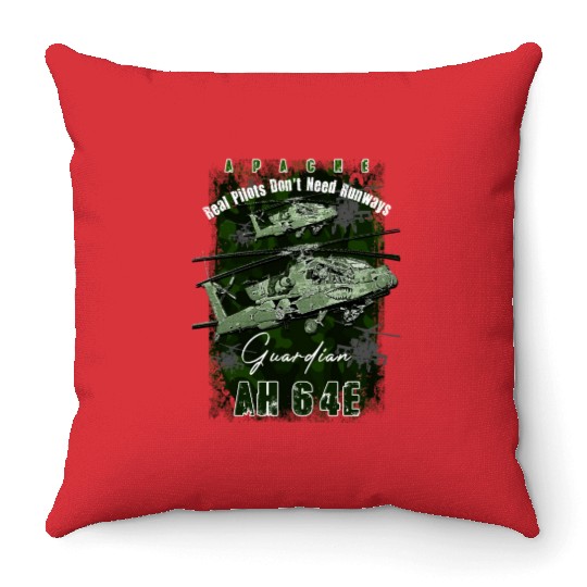 AH64 Apache Us Air Force attack helicopter with c Throw Pillows
