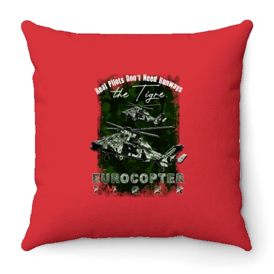 Eurocopter Tiger Military attack helicopter with c Throw Pillows