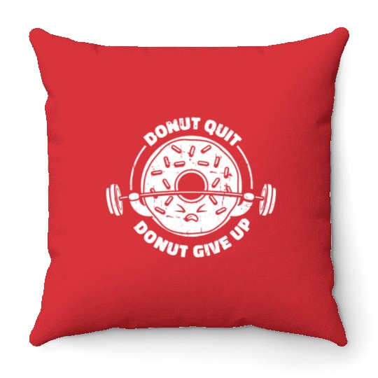 Fitness Donut Funny Donut Gym Throw Pillows