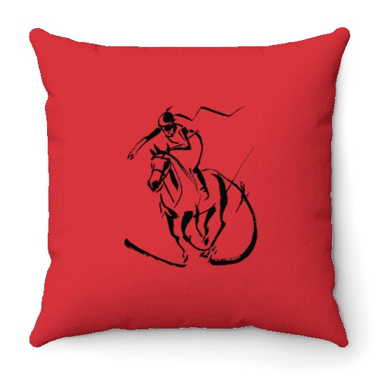 A Barrel Racing Throw Pillows