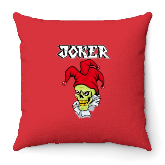 skull joker Throw Pillows