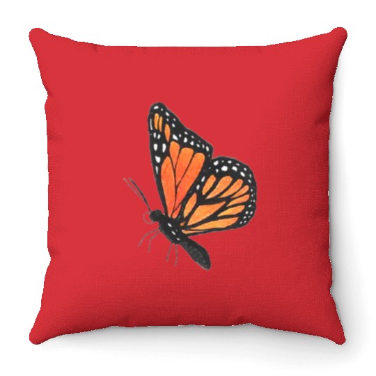 Monarch butterfly 1 Throw Pillows