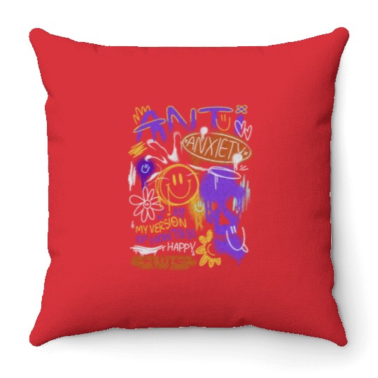 Anti-Anxiety Brutalism Throw Pillows