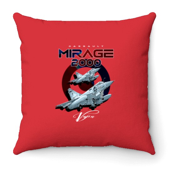 Dassault Mirage 2000 French Vintage Multi-Role Fig Throw Pillows