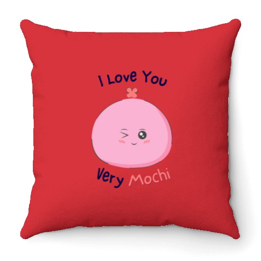 I love you very mochi | funny love pun Throw Pillows
