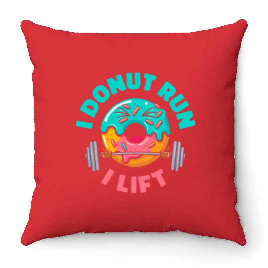 Fitness Donut Donut Gym Throw Pillows